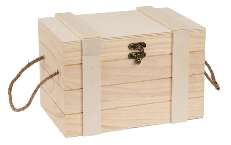 Glorex Holzartikel Schatztruhe 24 x 16.5 x 15.5 cm