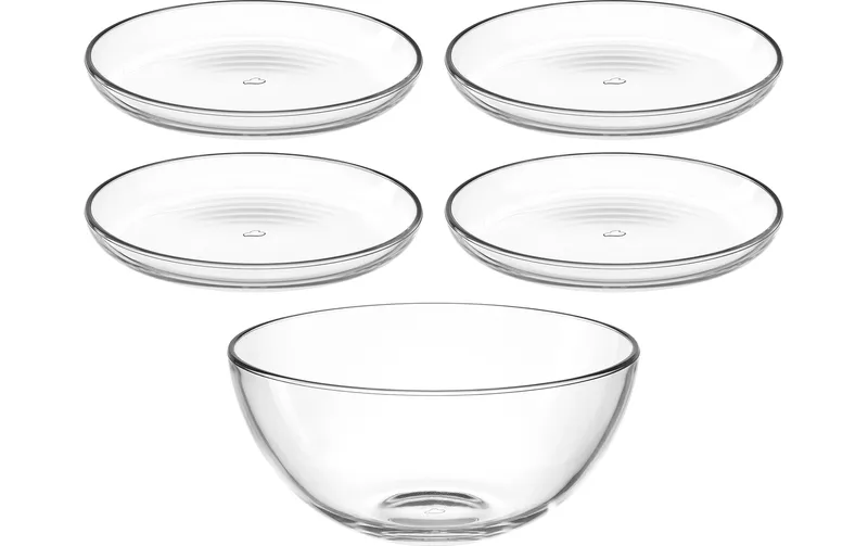LEONARDO Schale/Teller Set Cucina 5-teilig, transparent
