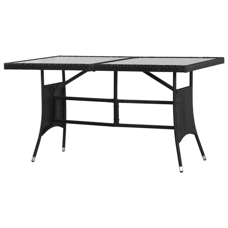 Gartentisch nero 140 x 80 x 74 cm Poly Rattan