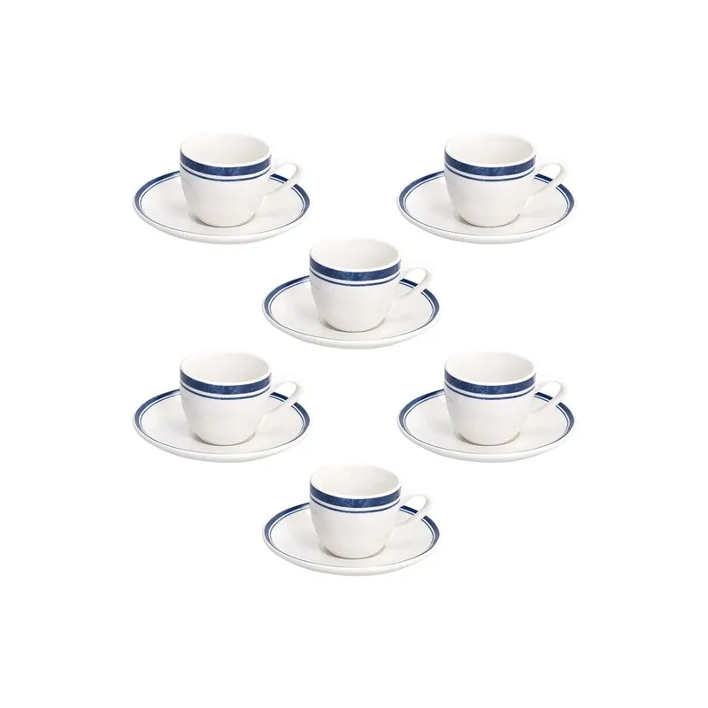Coppa espresso Tognana Filu 80 ml, 6 pezzi, Bianco/Blu