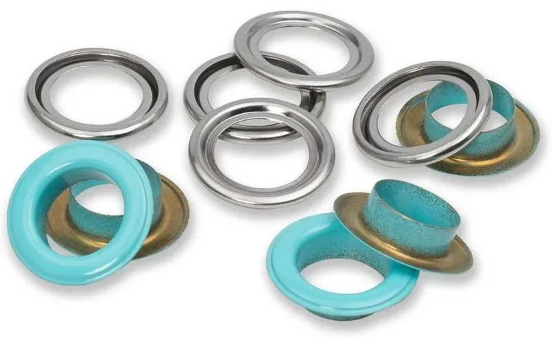 Prym Ösen mit Scheiben 15 pezzi, Mint-Silber