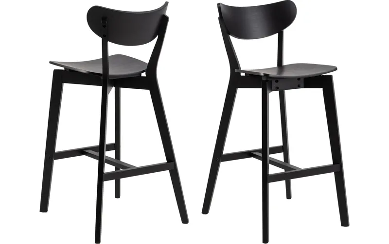 AC Design Barhocker Roxby, 2 pièces, 45 x 105 cm, noir