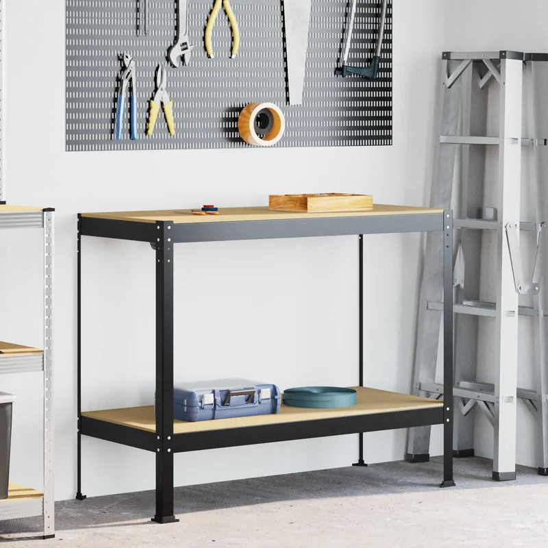 Atelier Noir 115 x 55 x 91 cm Bois d'ingénierie et métal