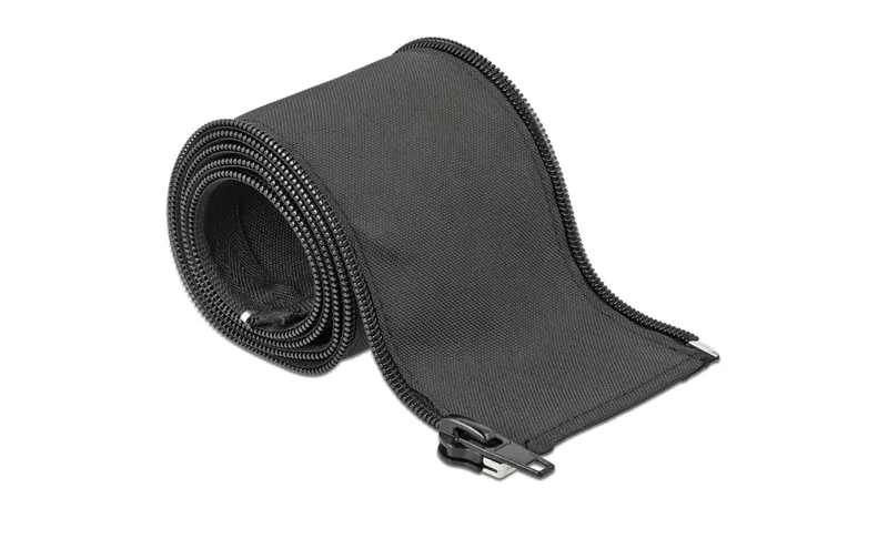 Delock Kabelschlauch 1 m x 25 mm, mit Reissverschluss Schwarz