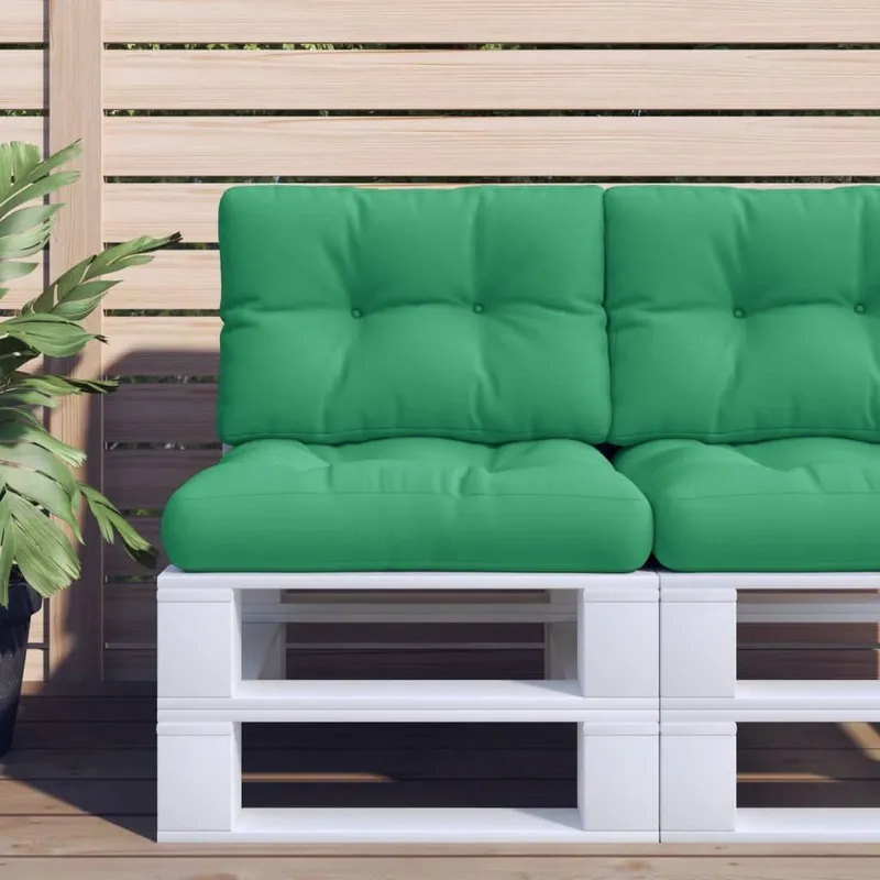 Coussin de palette vert 60x40x12 cm tissu