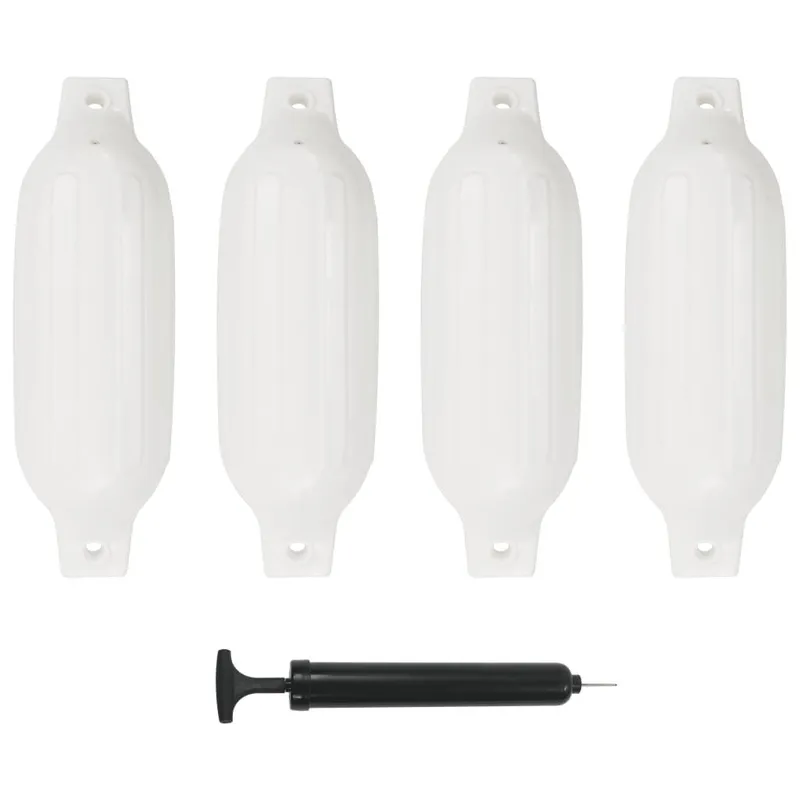 Pare-choc de bateau 4 pcs blanc Ø 11x40 cm PVC