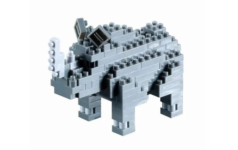BRIXIES Bausteinmodell Nashorn aus 115 Bausteinen