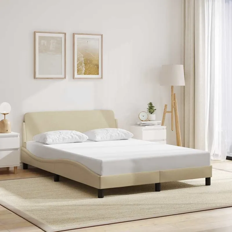Bettgestell "Dover" Creme 140x200 cm Stoff