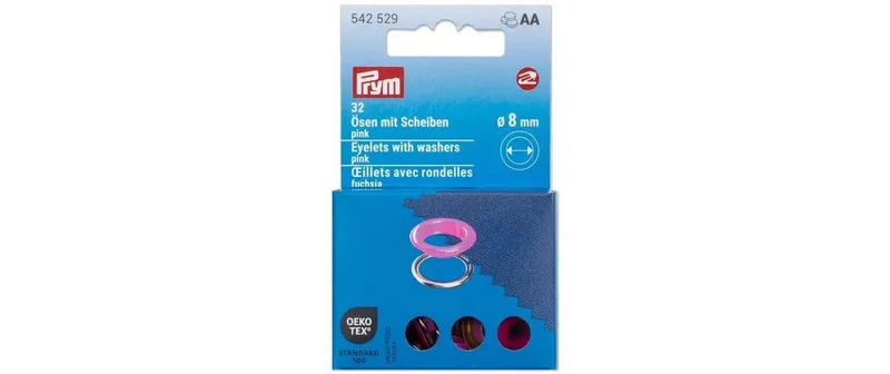 Prym Ösen con Scheiben, 8 mm Pink, argento