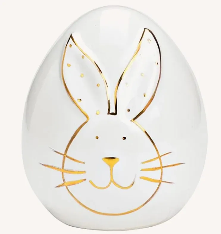 Oeuf avec décor lapin en