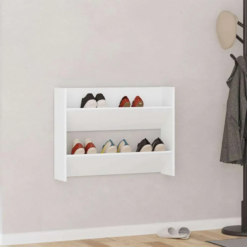 Wand-Schuhschrank Weiß 80x18x60 cm Holzwerkstoff