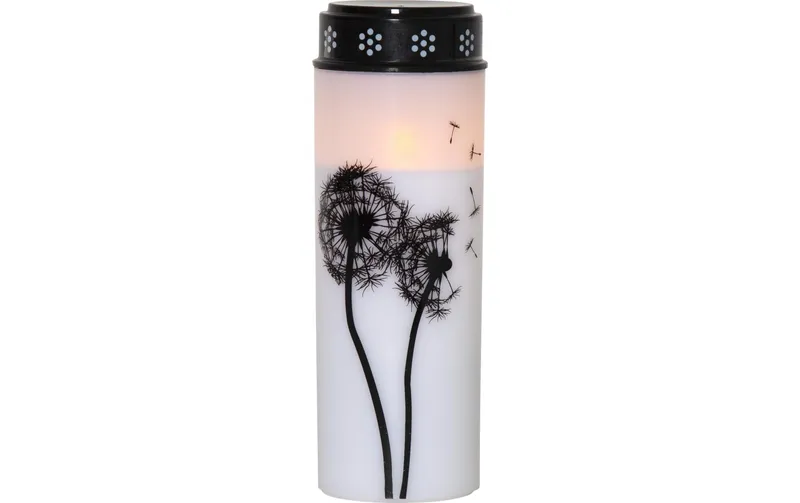Star Trading LED Grabkerze Löwenzahn, Ø 7 x 21 cm, white