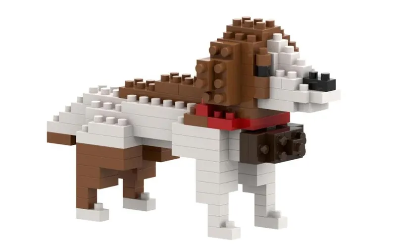 BRIXIES Bausteinmodell Bernhardiner Hund aus 121 Bausteinen