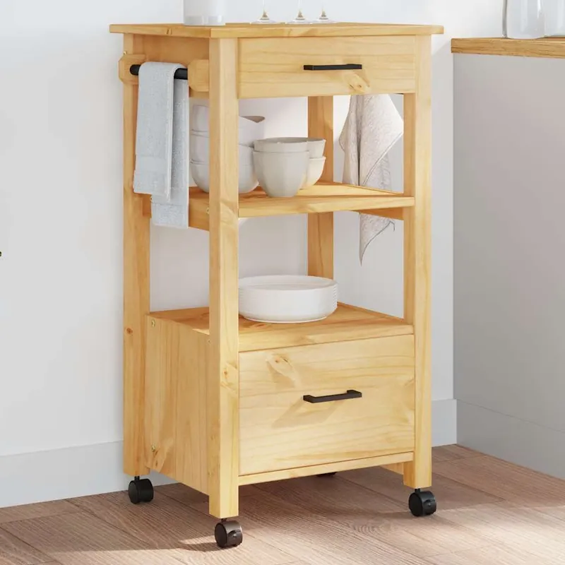 Küchenwagen MONZA 48x40x88,5 cm legno massiccio pino