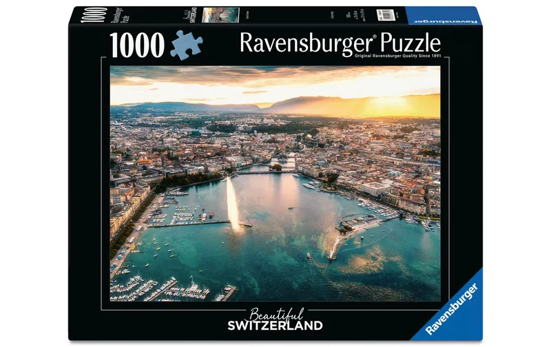 Ravensburger Puzzle Sunset in Geneva Beautiful Switzerland, 1000