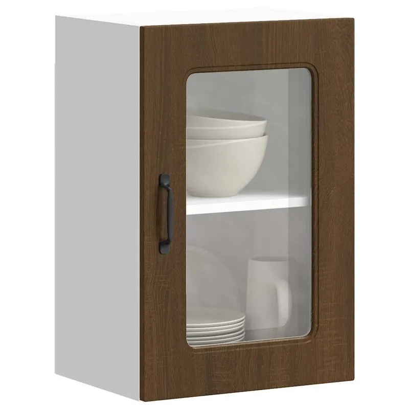 Küchen-Hängeschrank mit Glastür Kalmar marrone Eichen-Optik