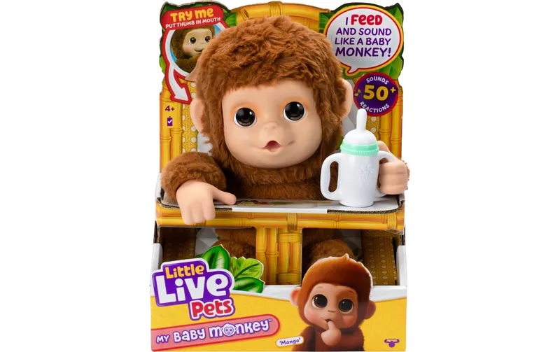moose Plüsch Baby Monkey Little Live Pets, 30 cm