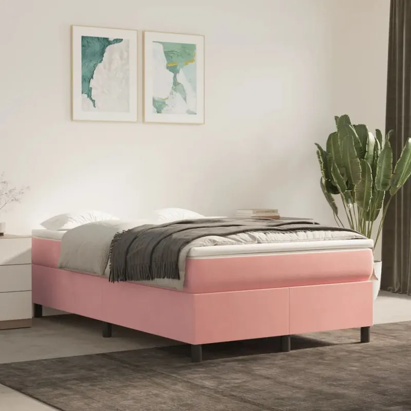 letto boxspringgestell Rosa 120x200 cm Samt