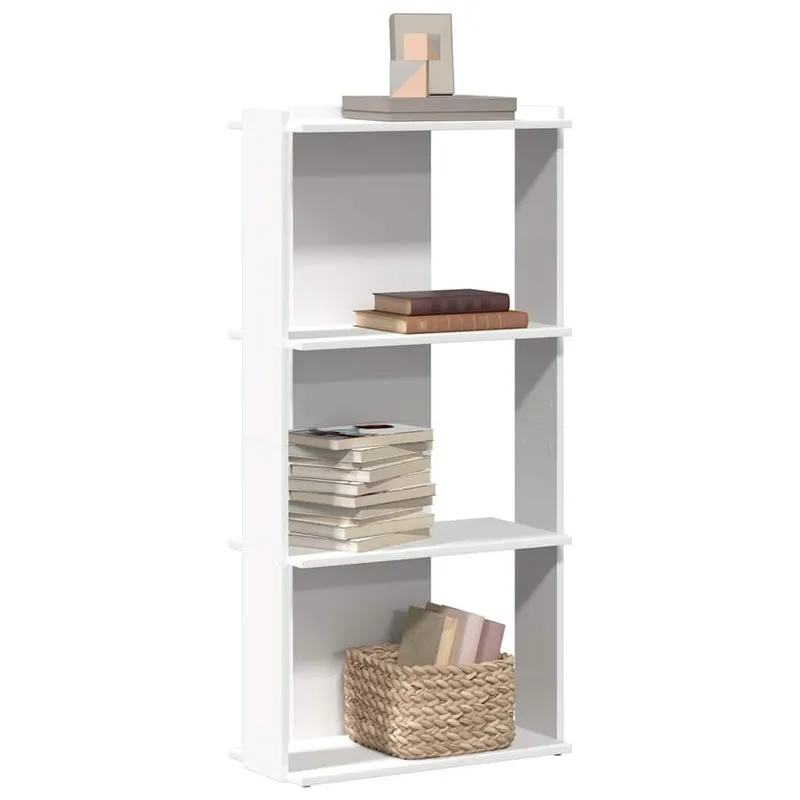 Bücherregal 3 Böden Weiß 60x30x120 cm Holzwerkstoff