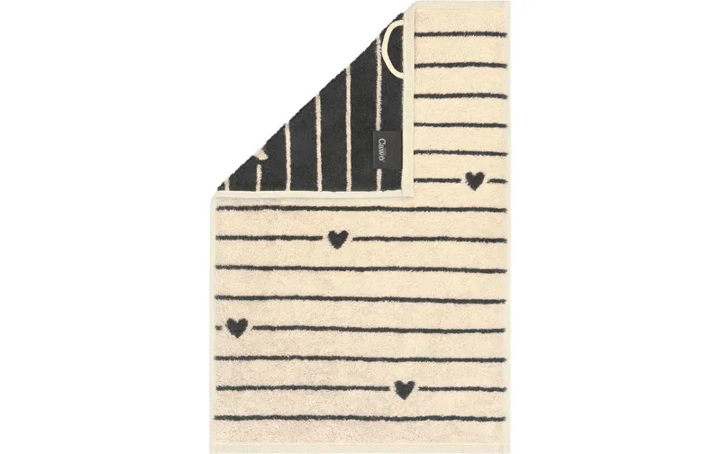 Cawö Gästetuch Heart Beats 30 x 50 cm, gris