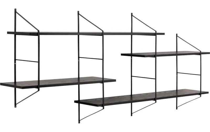 AC Design Wandregal Belfast 191 x 25,5 x 79 cm, black