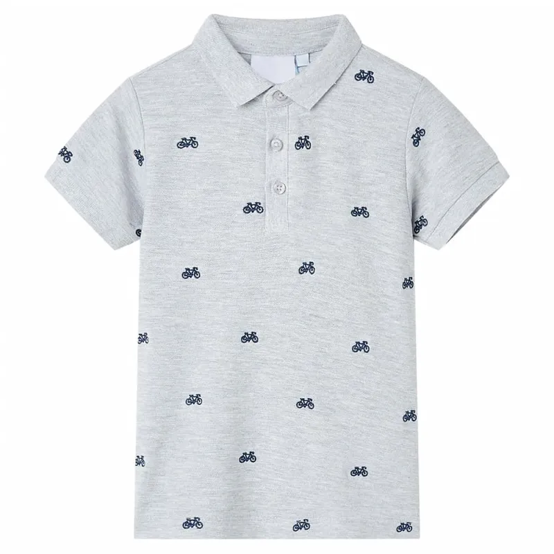 Kinder-Poloshirt grigio Melange 128