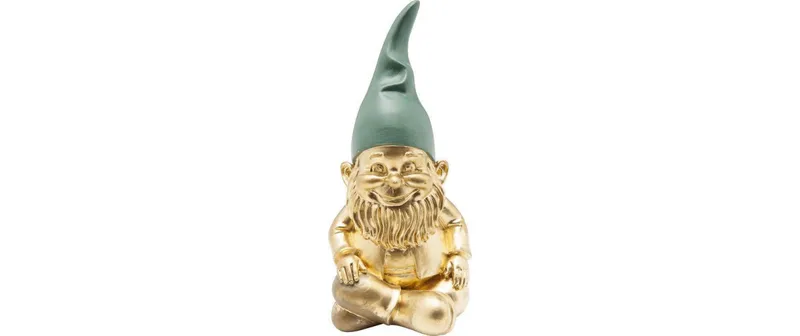 Kare Dekofigur Zwerg Sitting, Gold-green
