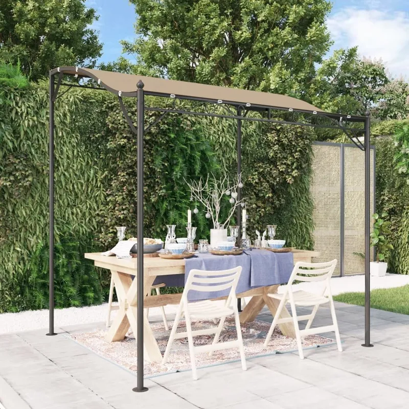 Markise Taupe 2x2,3 m 180 g/m² Stoff und Stahl