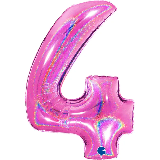 Folienballon Glitter Zahl 4