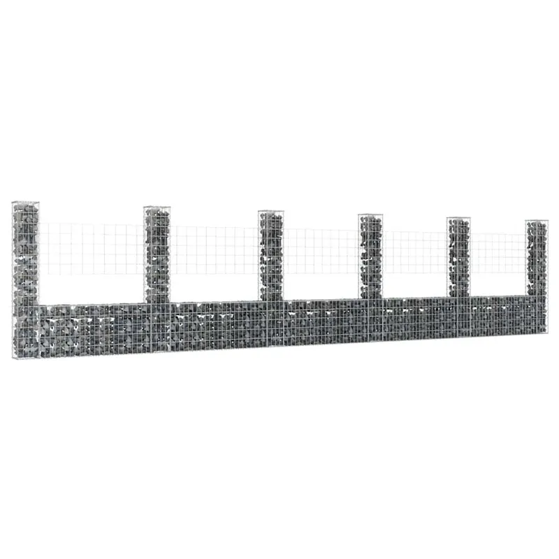 gabbionikorb U-Form con 6 Säulen ferro 620x20x150 cm