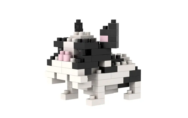 BRIXIES Bausteinmodell Französische Bulldogge aus 86 Bausteinen