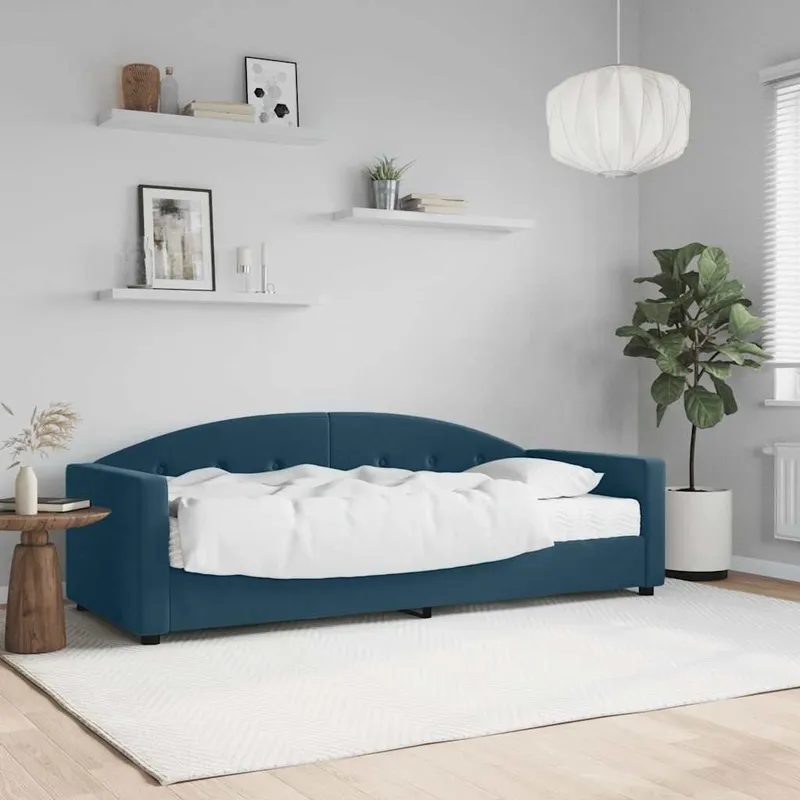 Tagesbett mit Matratze blu 80x200 cm Samt