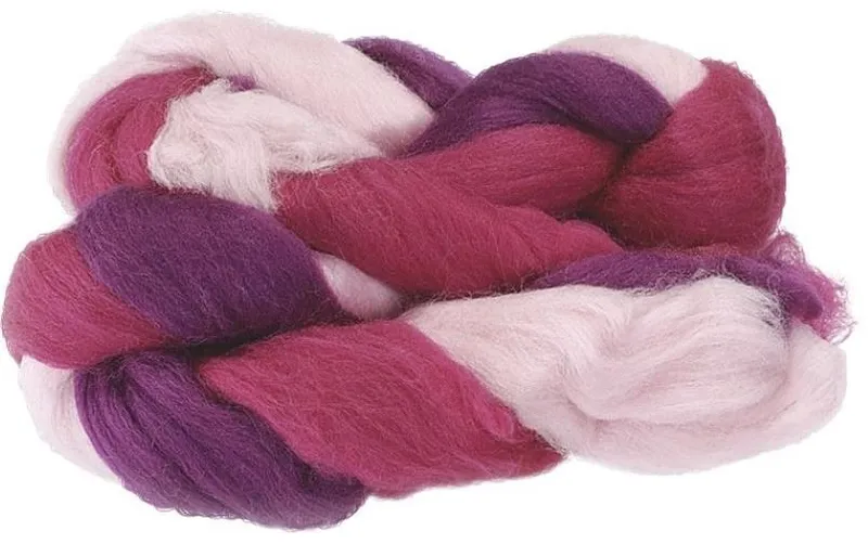 Heyda Filzwolle 3-Strang-Mix 50 g, Pink/Lila/Rosa