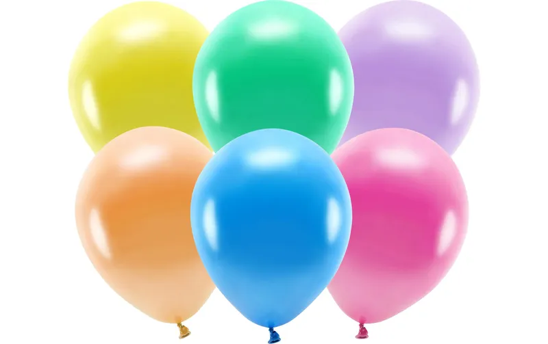 Partydeco Luftballon Uni Eco Metallic 100 pieces, multicolour, Ø 30 cm