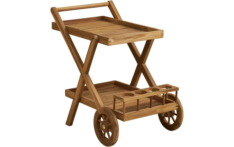 House Nordic Servierwagen Pasaku, 86 x 50 x 81 cm, Teakholz, naturel