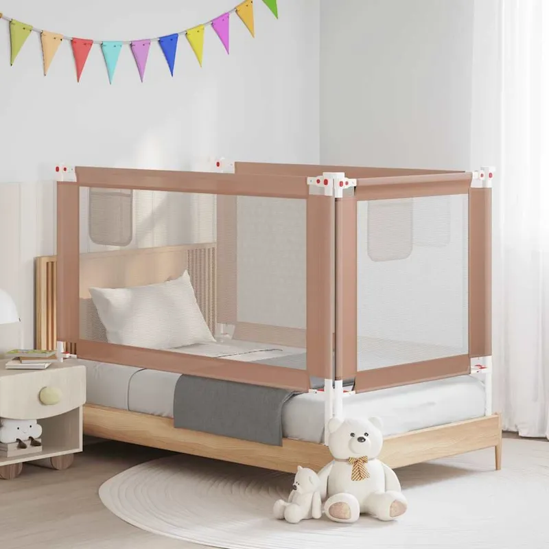 Kleinkind-Bettschutzgitter Taupe 140x25 cm Stoff