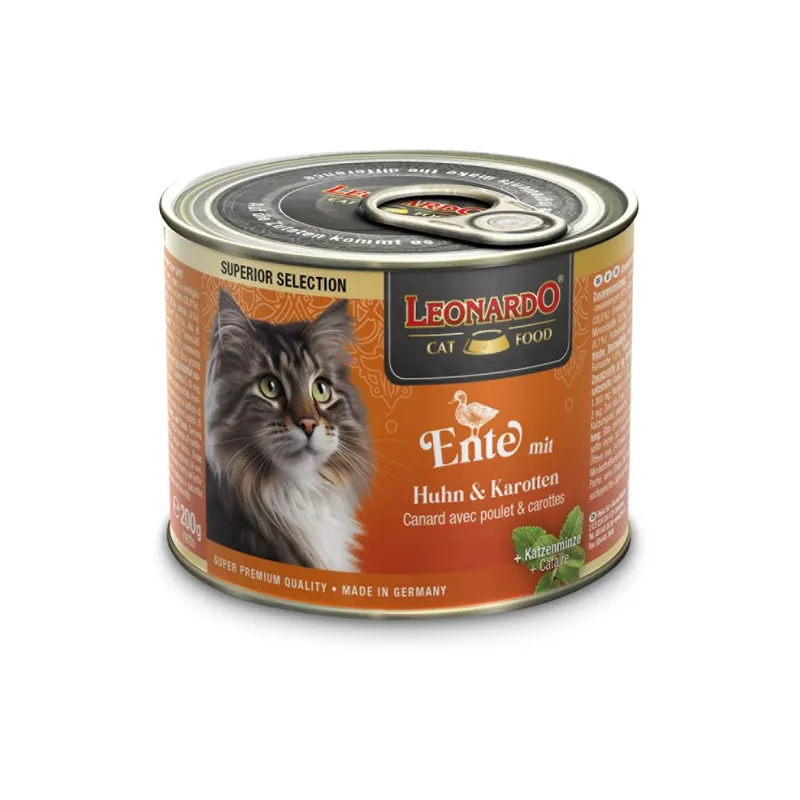 Leonardo Cat Food Nassfutter Superior Selection Ente, 200 g