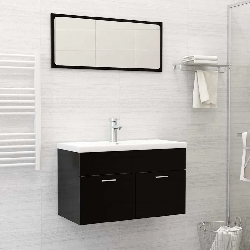 Einbauwaschbecken mit Wasserhahn 81x39x18 cm Keramik bianco