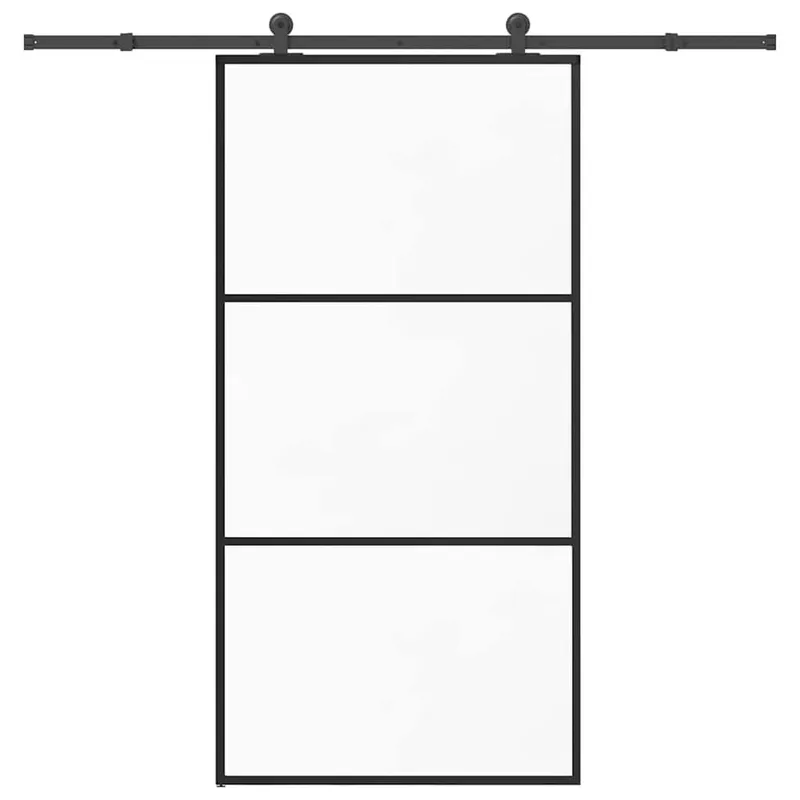 Porte coulissante et quincaillerie ESG verre et aluminium
