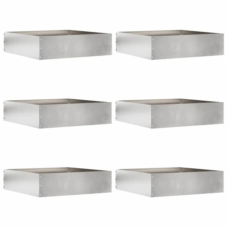 Rasenkante 6 stk. 50 x 50 x 13 cm Edelstahl Silber