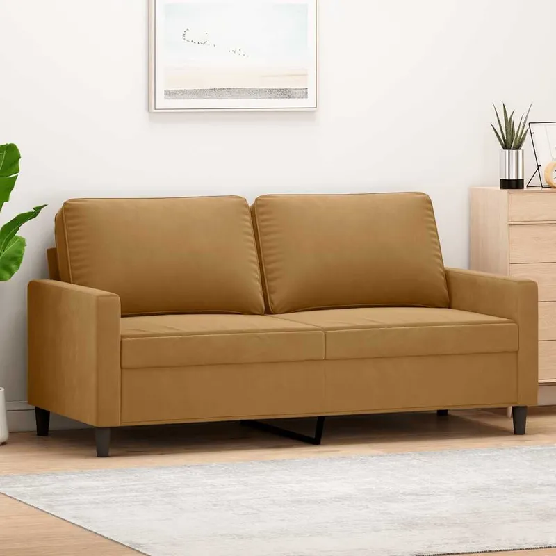 2-Sitzer-Sofa marrone 140 cm Samt