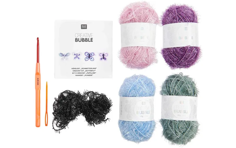 Rico Design Häkelset Bubble 6-teilig, Schmetterling