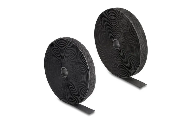 Delock Klettband 15m x 25mm Strapazierfähig noir