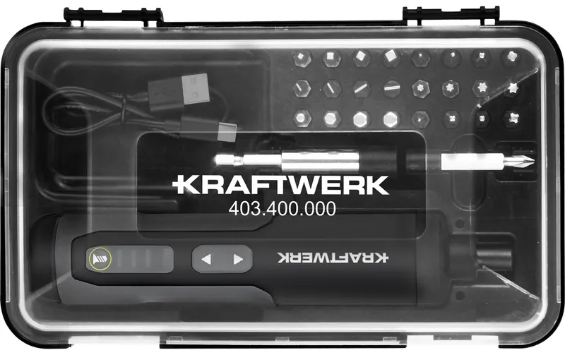 Kraftwerk Akku-Schraubendreher 1/4", 28-teilig, USB-C, 3.6 V