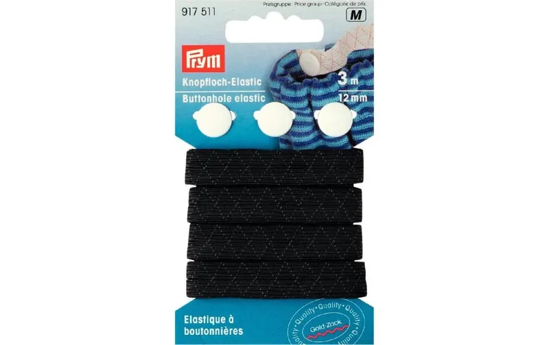 Prym Elastikfaden nero, 3 m x 12 mm