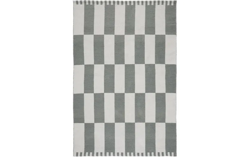 Urbanara Teppich Iniola 140 x 200 cm, Graugrün/Weiss