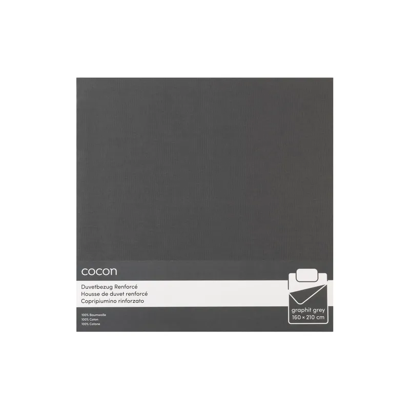 COCON Duvetbezug Renforcé 160 x 210 cm, Graphit