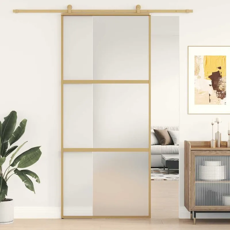 porta scorrevole Golden 90x205 cm Matt ESG-vetro e alluminio