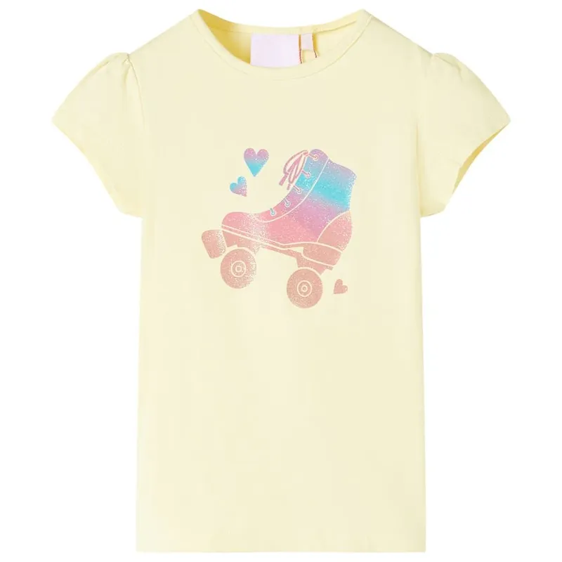 Kinder-T-Shirt Zartgelb 92