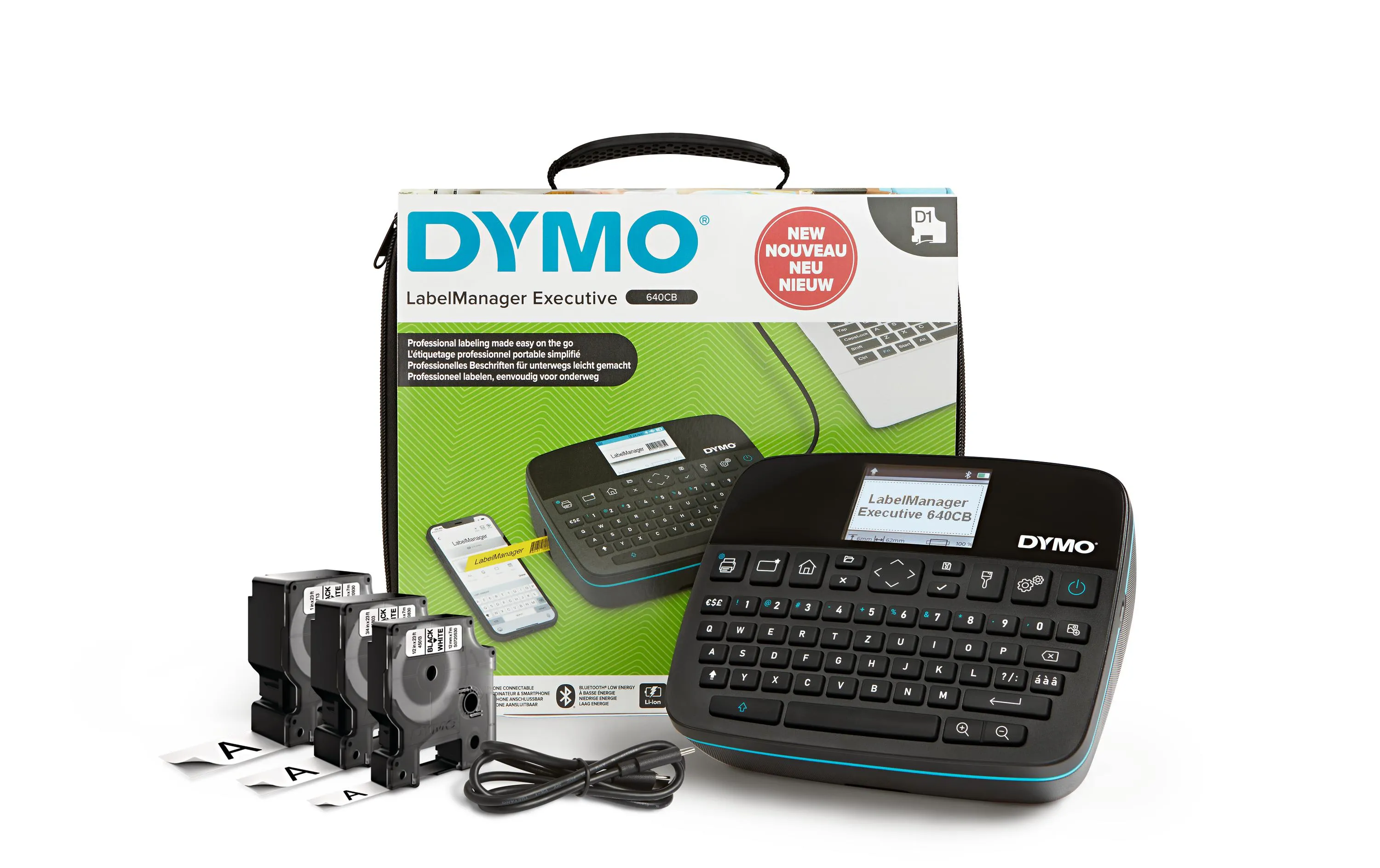 DYMO Beschriftungsgerät LabelManager 640 CB, QWZ-Tast. Koffer-Set